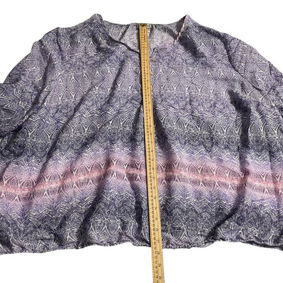 Catherines Womens Blouse Plus Size 30/32W Purple Santa Fe Peasant Top Pullover - Picture 7 of 10